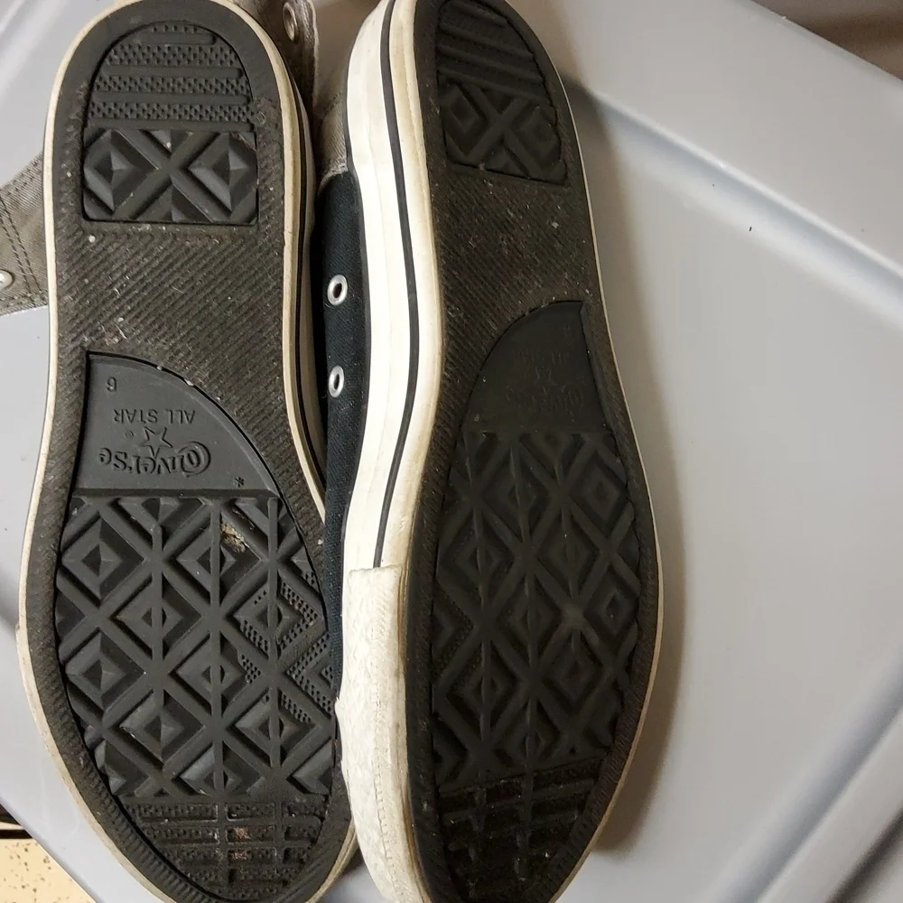 converse  accessibility no tie high top shoes junior size 6 black and g